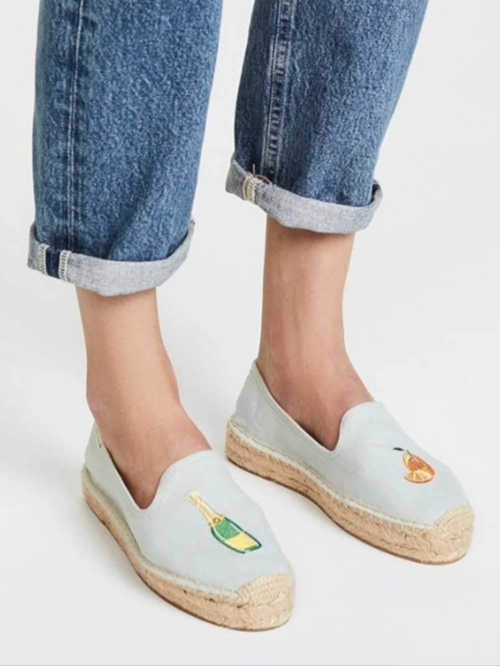 Antropologie Soludos Espadrilles 11 Light Blue Mimosa Cocktail Kawaii New $90